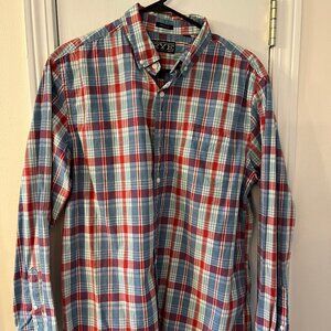 Mens Casual Button Down Long Sleeve Shirt Size L Regular Fit